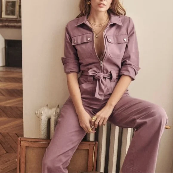 Sezane Pants Jumpsuits Sezane Roby In Wisteria Sz 38 Poshmark
